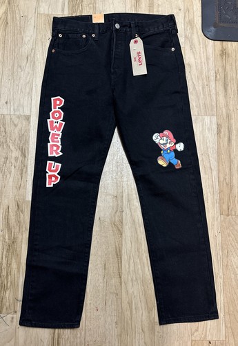 新品 LEVI’S 別注 501 ORIGINAL BLACK W34 L28 Levi's x Super Mario 501 st Slim Taper Jeans Power Up Black