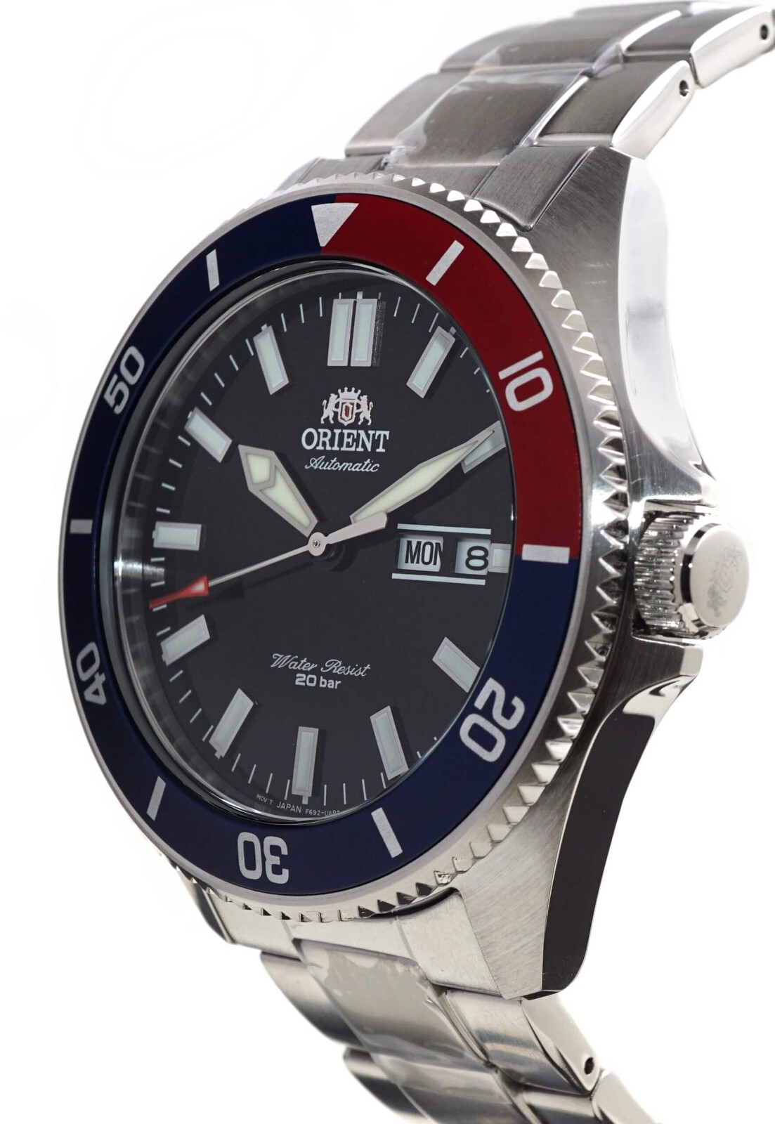 Pre-owned Orient Kano Diver Mechanical Watch Day Date Black Dial Aa0912b Made In Japan