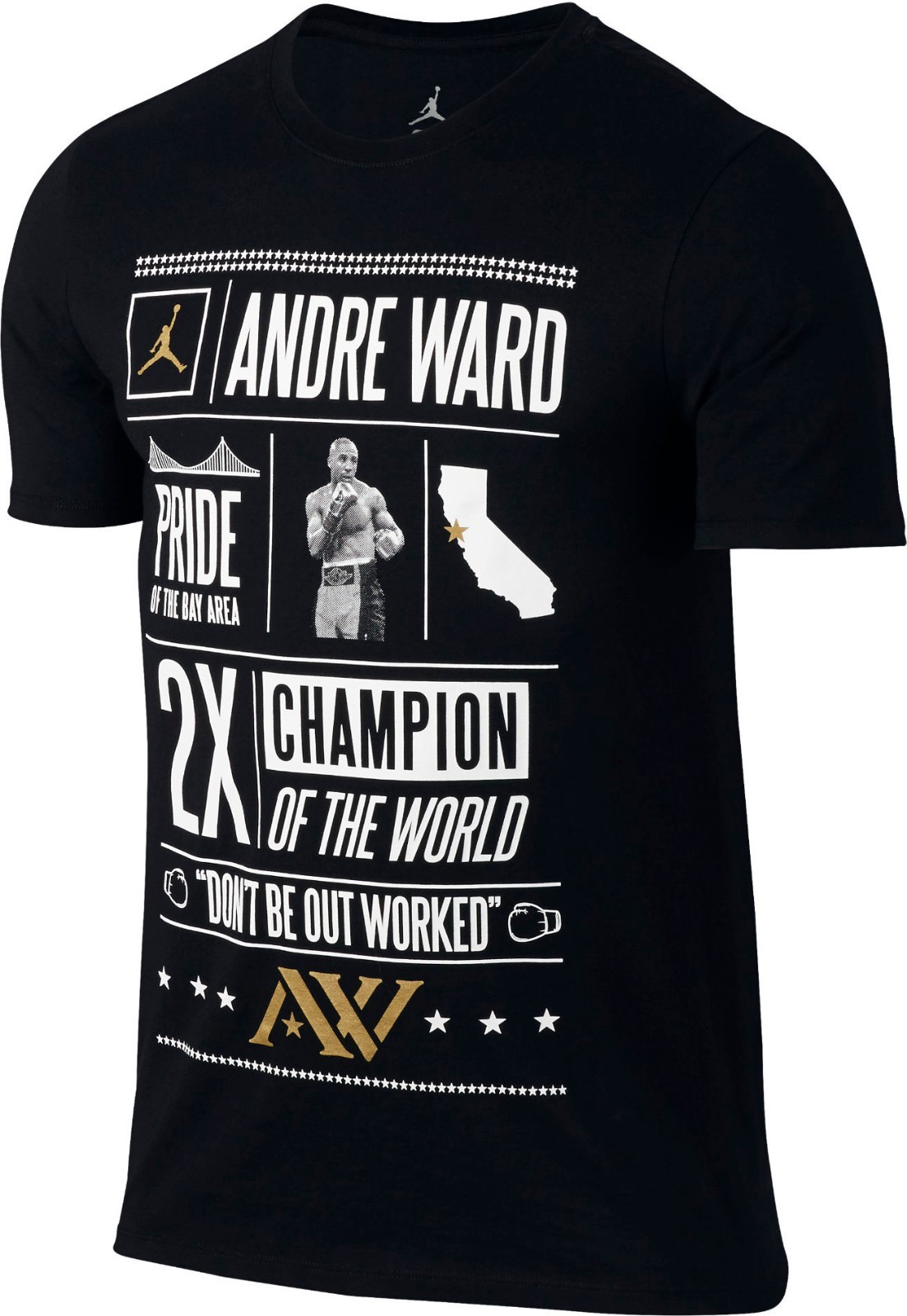 NIKE AIR JORDAN x ANDRE WARD AW GOLD Logo BAY AREA Pride T NIKE AIR JORDAN x ANDRE WARD AW GOLD Logo BAY AREA Pride T