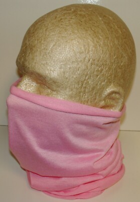 Tubular Multi Function Headwear Face Mask Solid Light or Pastel Pink  12 USES!