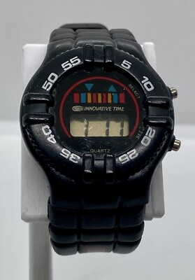 INNOVATIVE TIME Watch New Battery LCD Digital Ladies/Youths Black Silicone Date