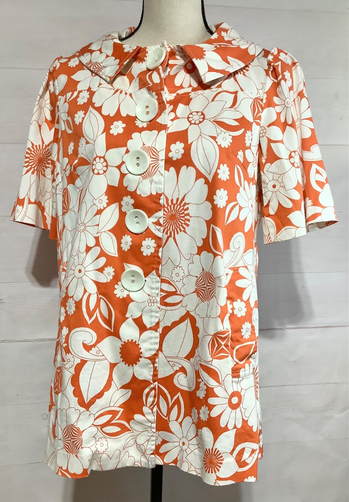 トップス vintage77 FOREVER 21 Sz M vintage inspired groovy retro floral short