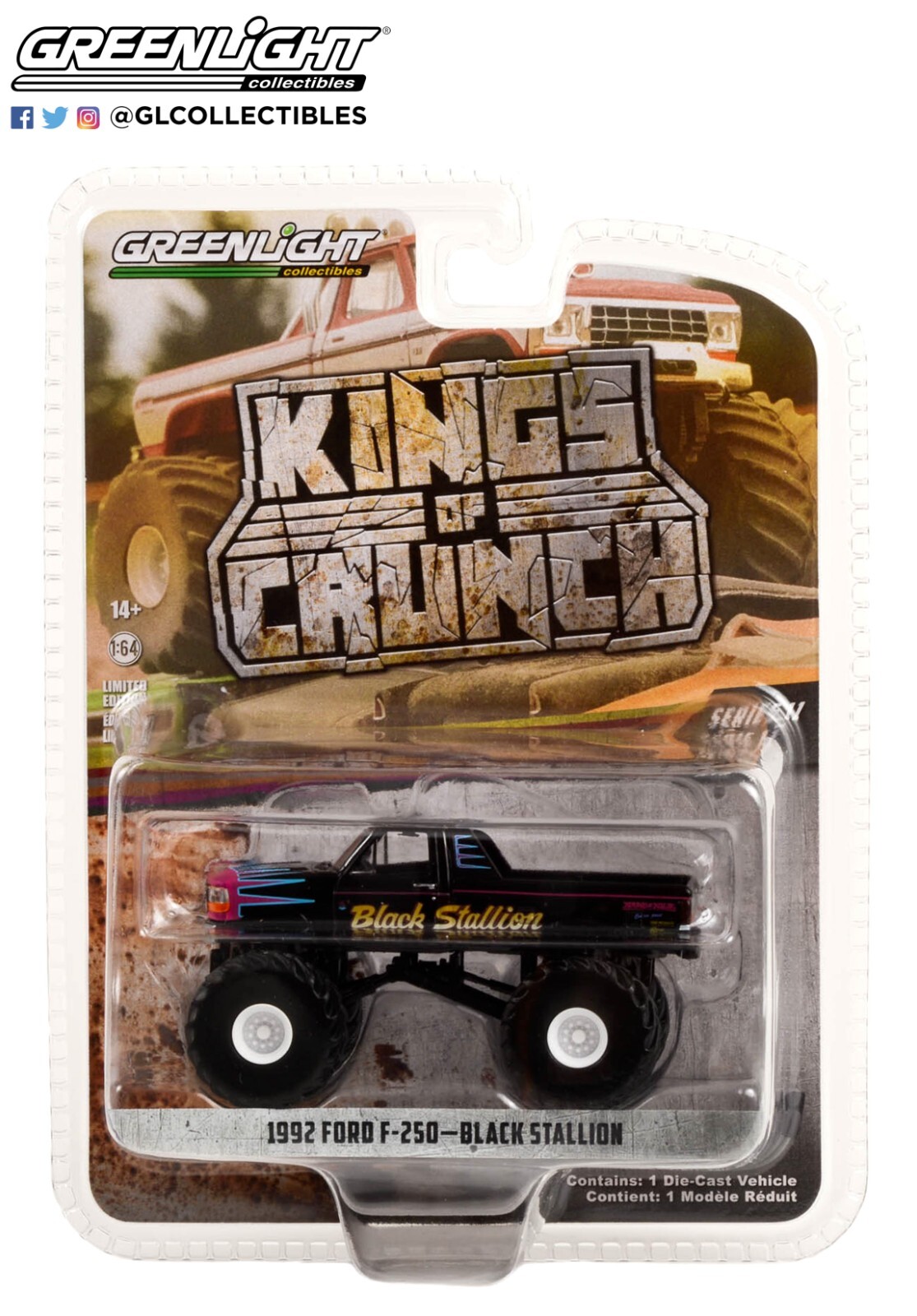 Greenlight 1/64 Kings of Crunch 11, 1992 Black Stallion Ford