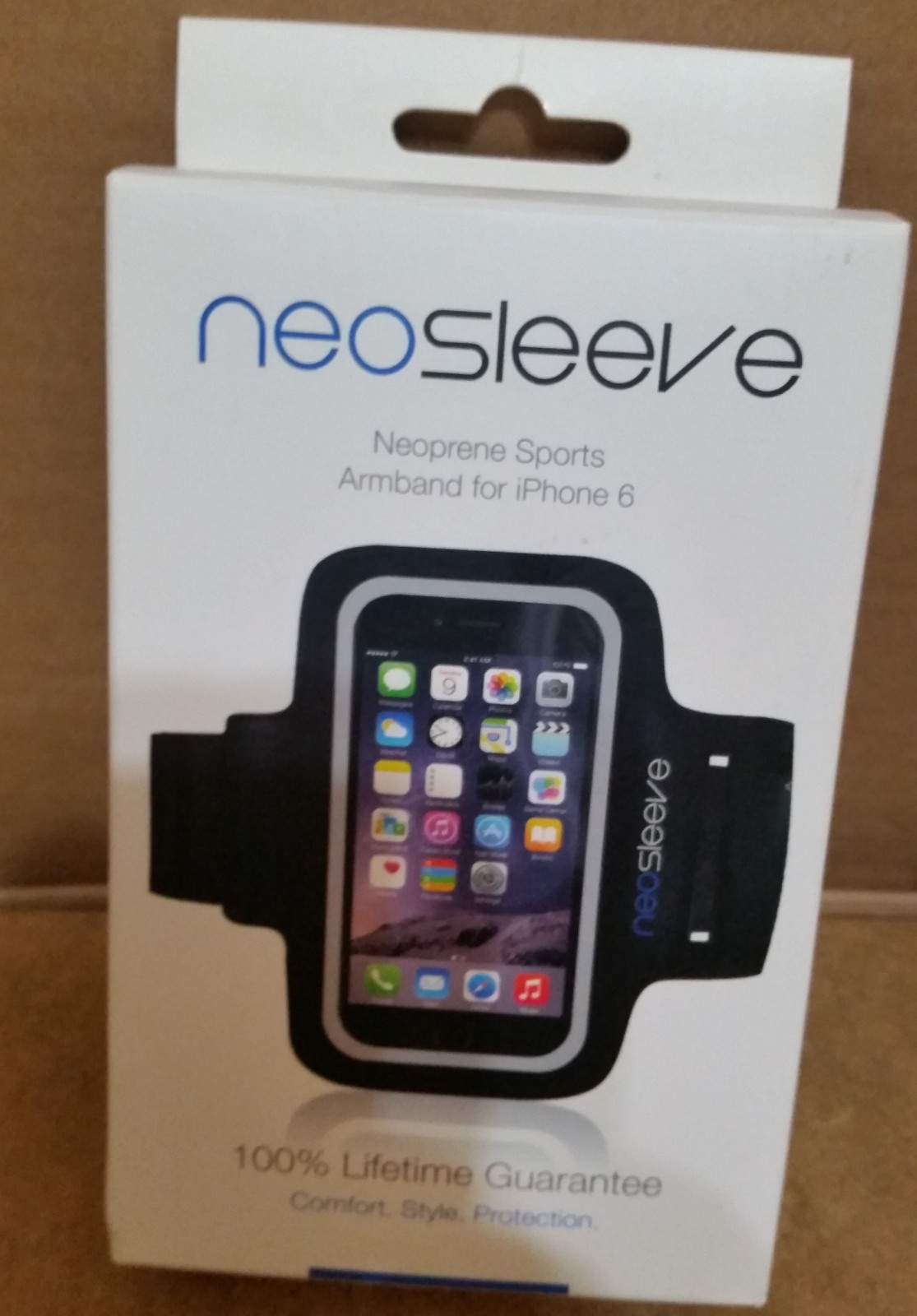 NEW!! NEOSLEEVE BLACK NEOPRENE SPORTS ARMBAND FOR IPHONE 6 W/SCREEN PROTECTOR