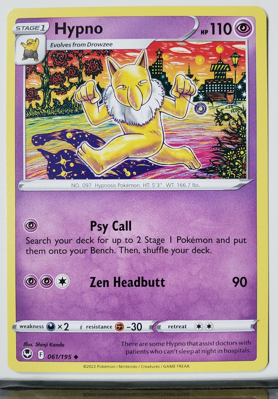 Hypno 061/195 - NM / M - Silver Tempest Pokemon Card Hypno 061/195 - NM / M - Silver Tempest Pokemon Card