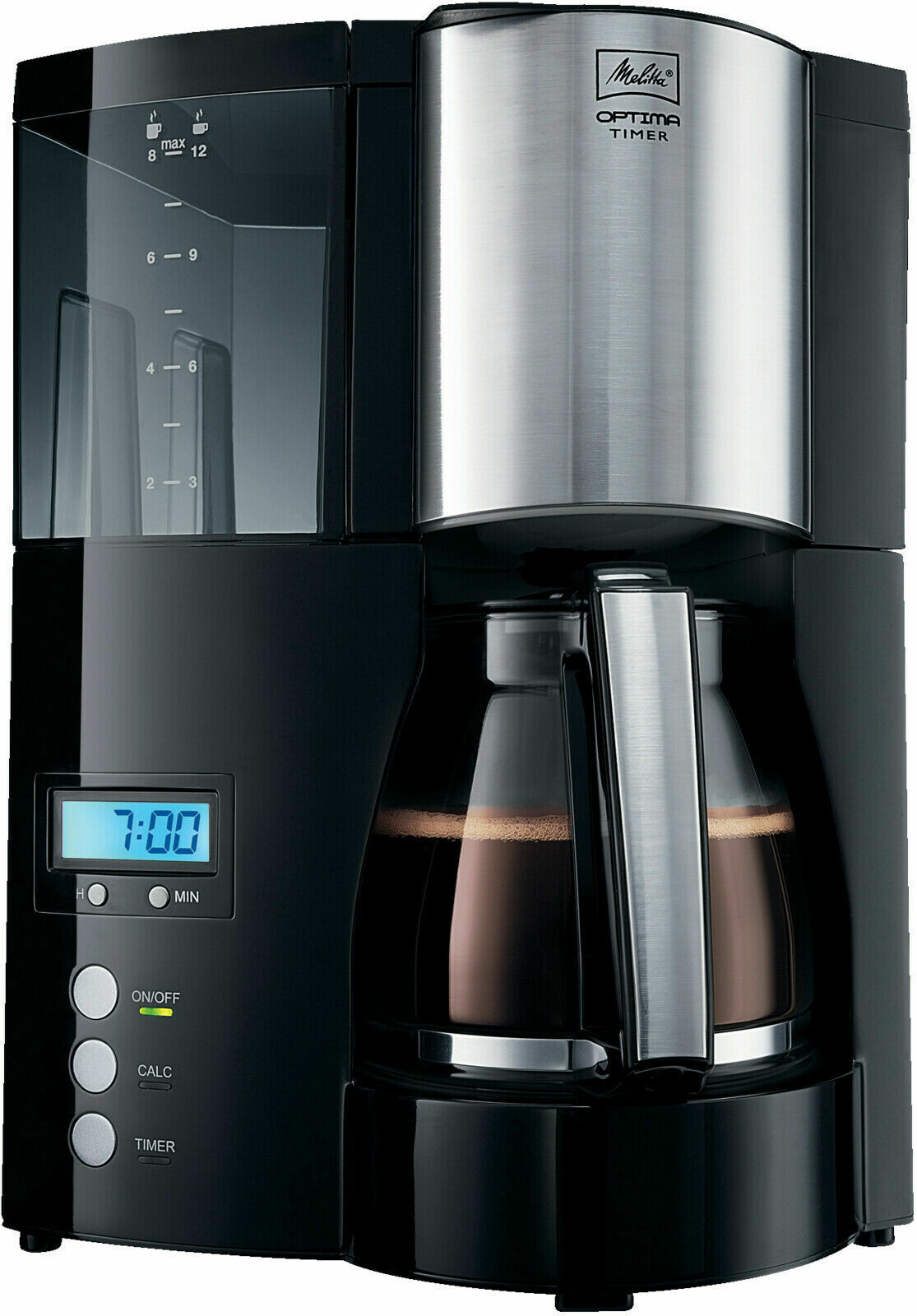 Melitta Optima Timer Schwarz 12 Tassen Kaffeemaschine 1B