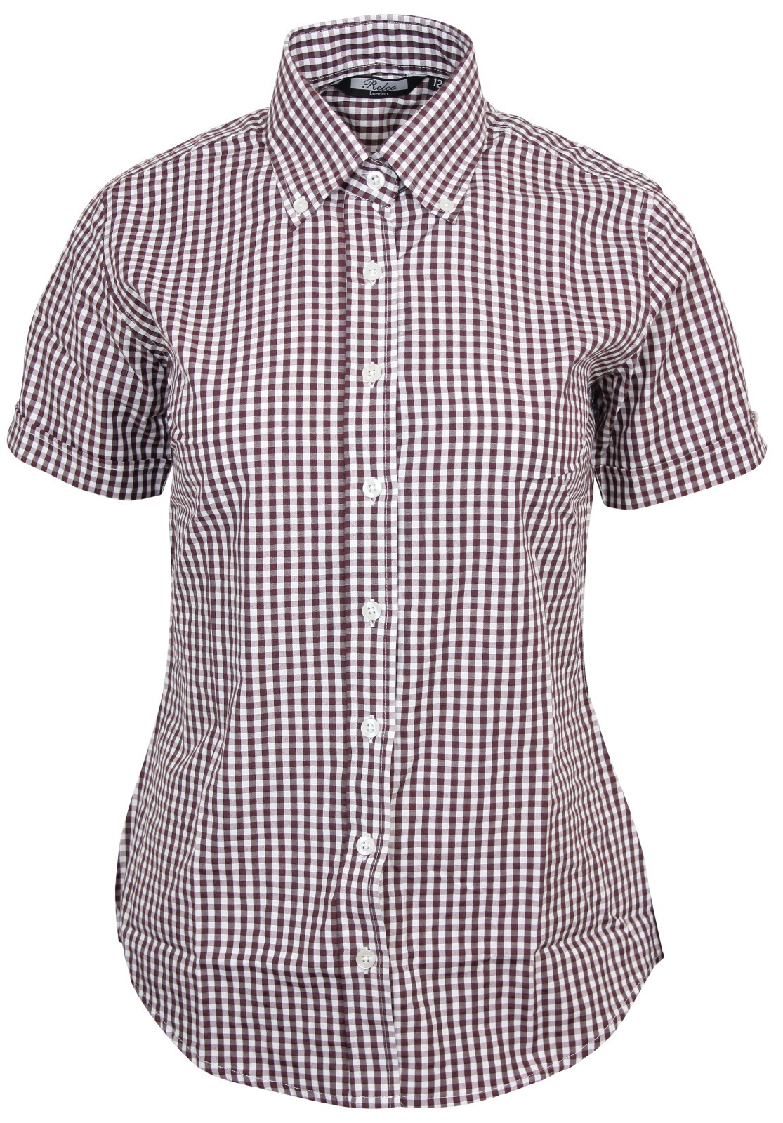 RELCO RELCO LADIES BROWN CHECK SHIRT Relco Ladies Check Shirts (UK, Numeric, 8, Regular, Regular
