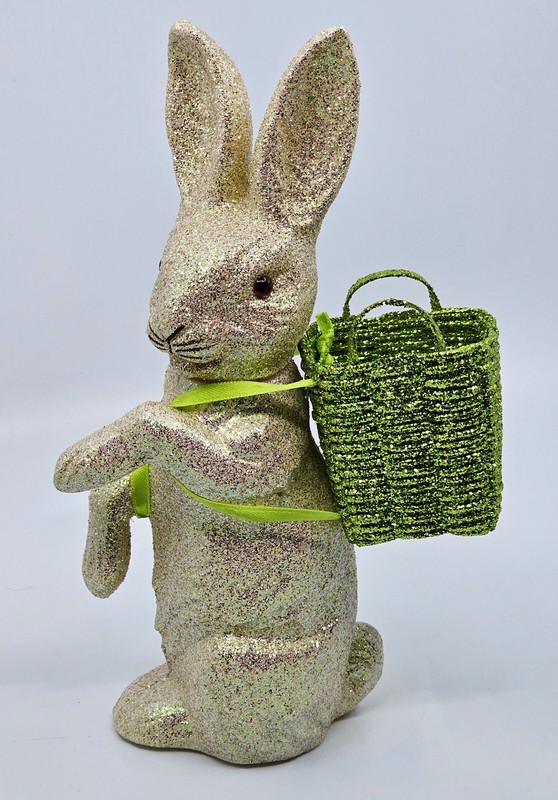 * Inscha Deko Handwerk Glitter Sparkle Easter Bunny with Basket