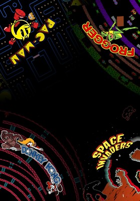 Arcade Classics multicade  frogger   Cocktail Table Underlay  23'' w x 33'' L 