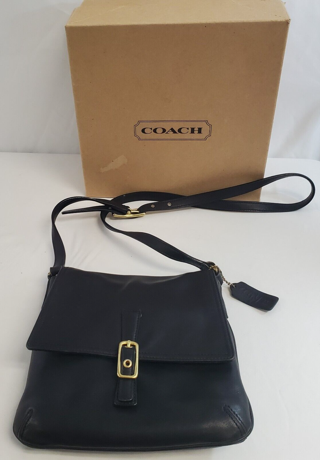 在庫処分セール Soft Black Y2K COACH Vintage Leather Crossbody G23-9592 バッグ