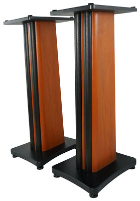 (2) Rockville SS28C Classic Wood 28'' Speaker Stands Fits Edifier R1280DB Blac
