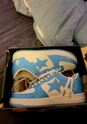 A Bathing Ape Bapesta Low Baby Blue And White