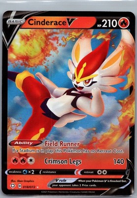 Cinderace V Holo Ultra Rare Shining Fates 018/072 NM