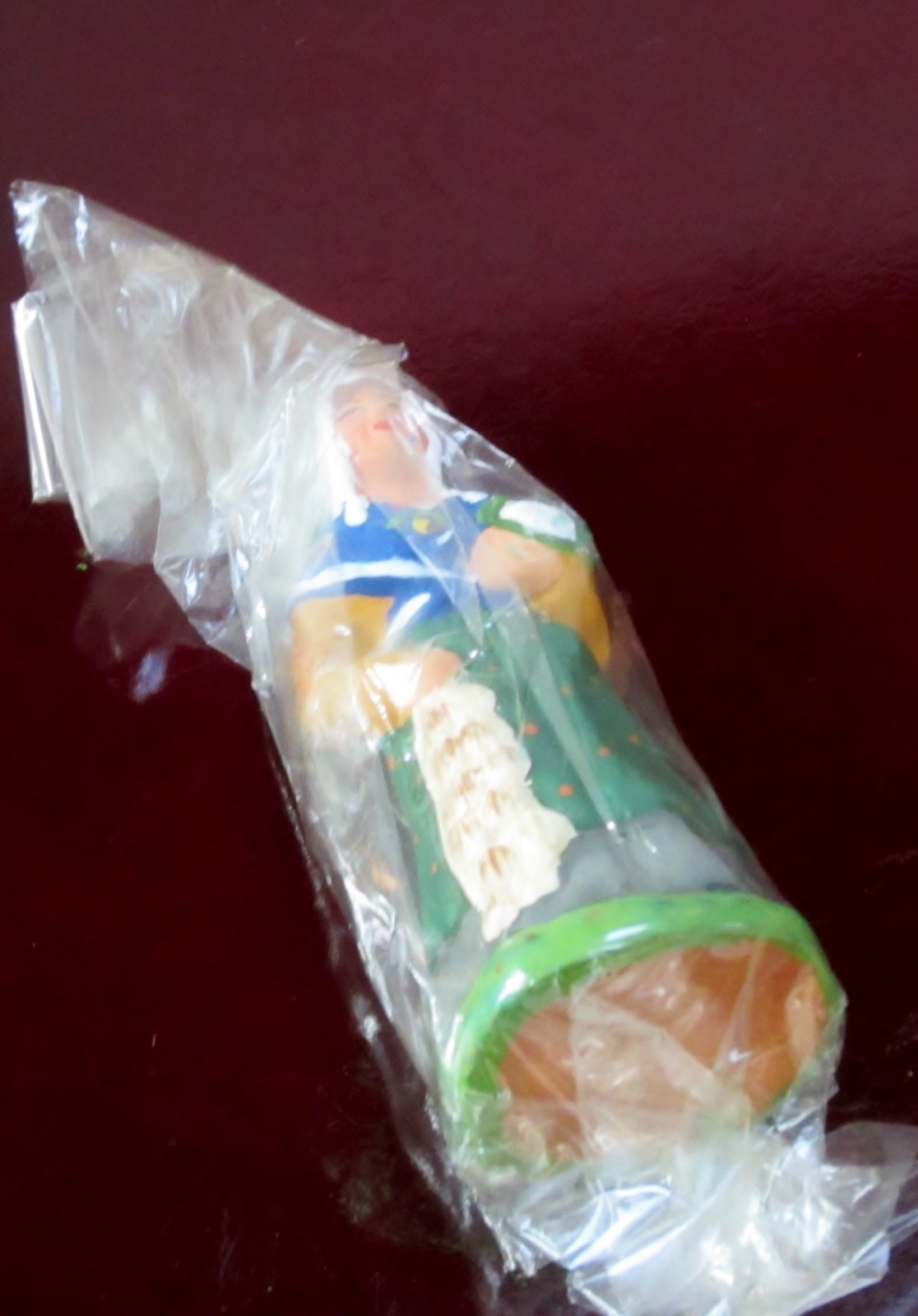 New Carbonel French Nativity santon #2 woman with cabbage and garlic