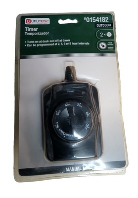 UtiliTech 15-Amp 2-Outlet Timer Residential Plug-in Countdown Dusk to Down