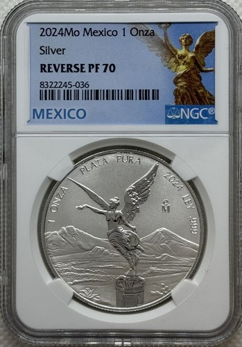 コレクション 2024 Mexico Libertad Silver Coin - PF70 2024 1 oz Mexico Libertad Silver Reverse Proof NGC Reverse