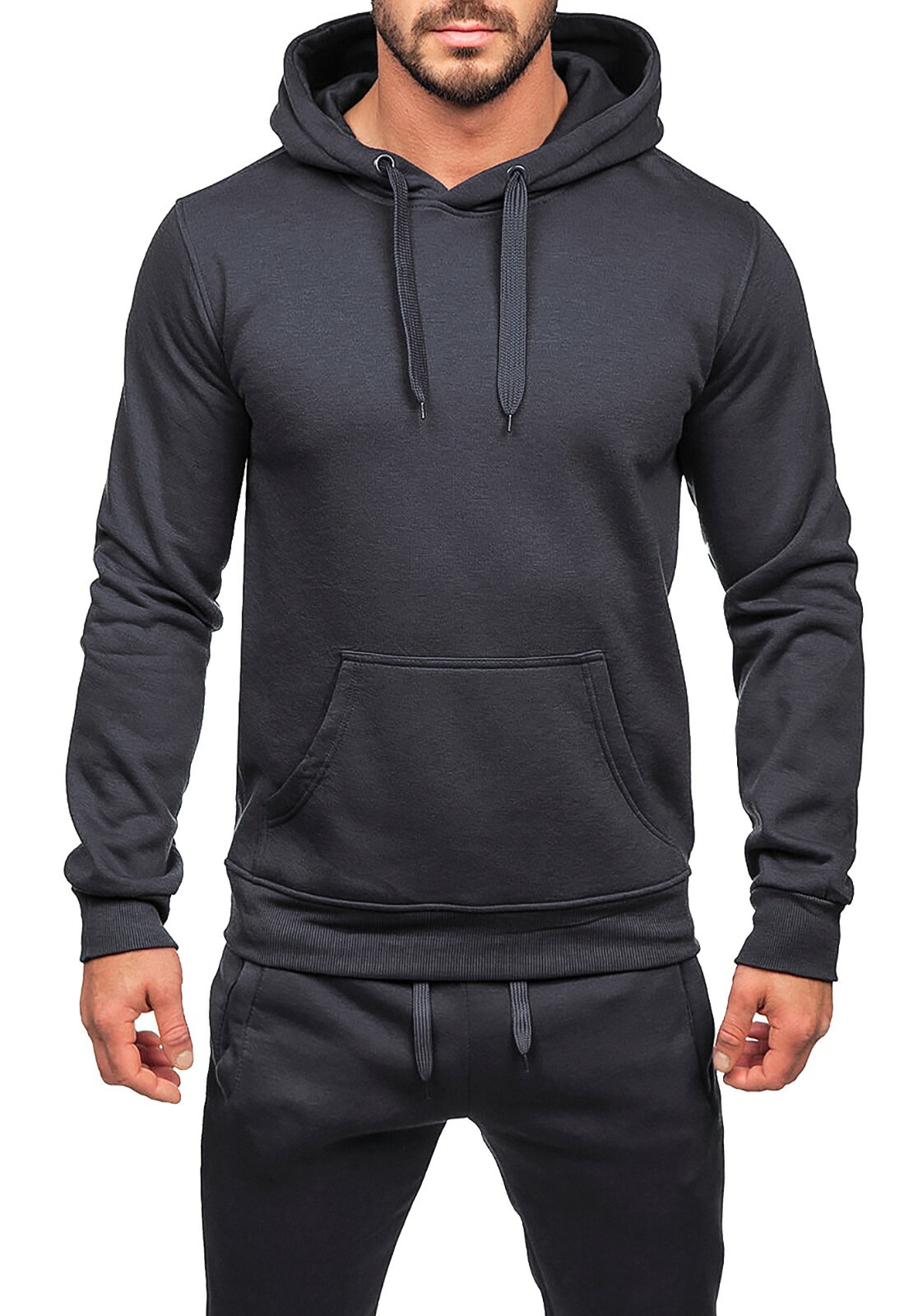Tuta uomo completa maglia con pantaloni Training Fitness in cotone con  cappuccio