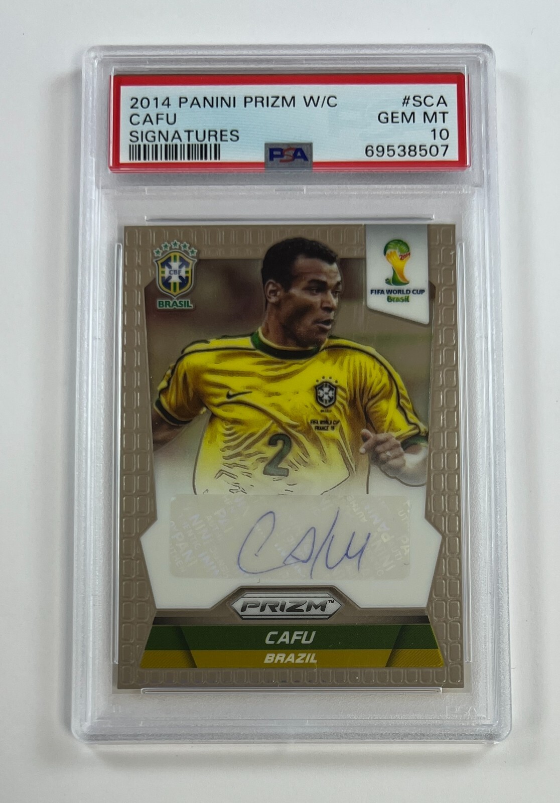 2014 Panini Prizm World Cup Signatures #SCA Cafu PSA 10 Gem