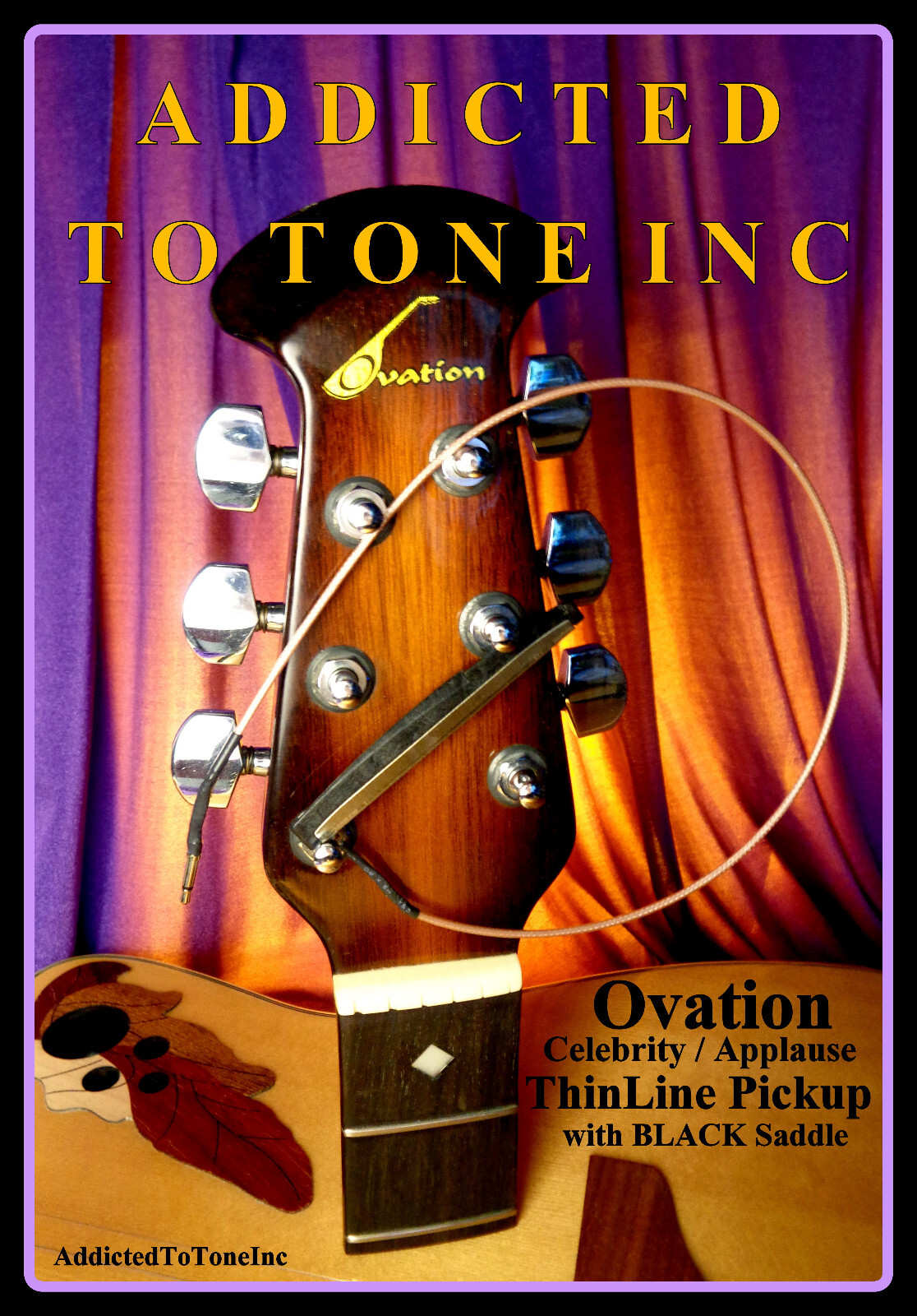 Ovation Celebrity & Applause Guitar Thin Line Pickup BLACK