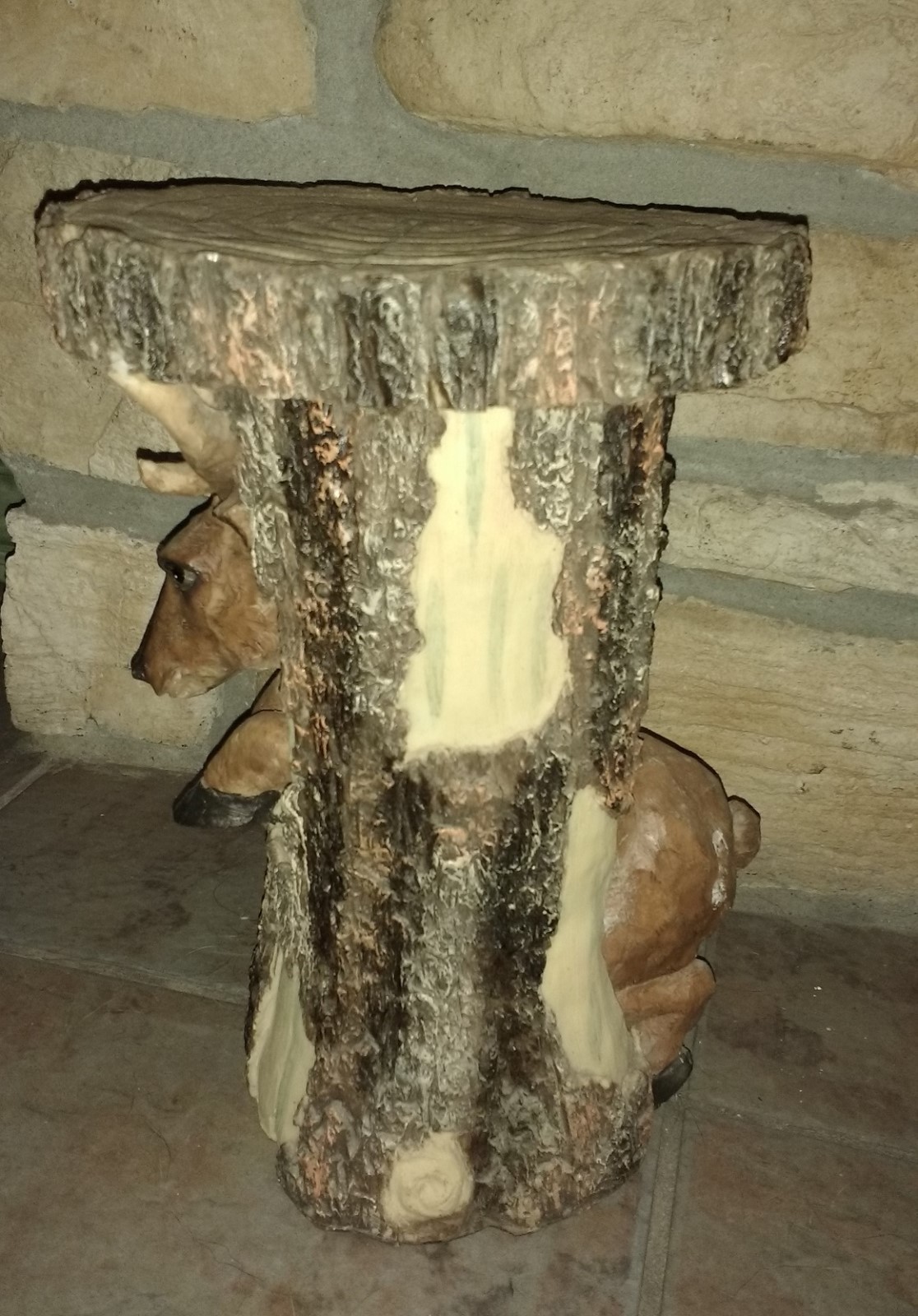 Novelty LTD Deer Stuck in Tree Stump Hunting Lodge Cabin Decor Man Cave Statue