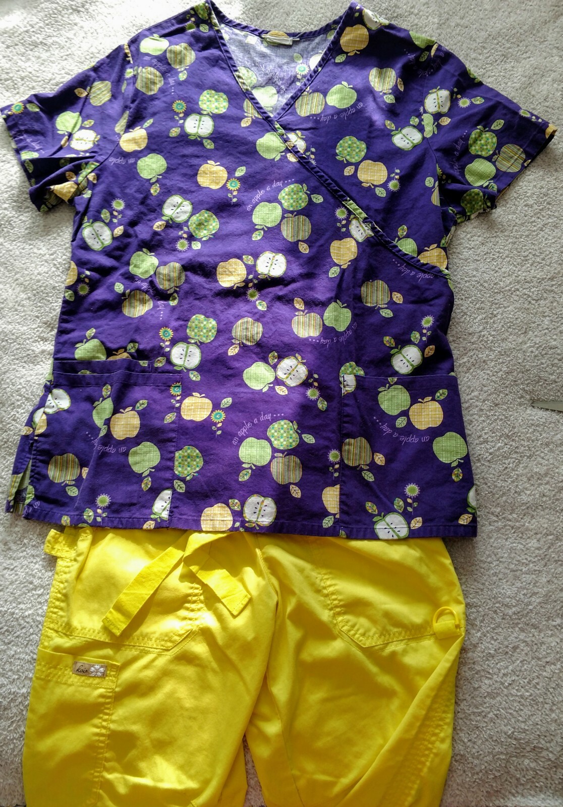 Lot of 3 - Women's Scrub Sets- size small tops, XS bottoms