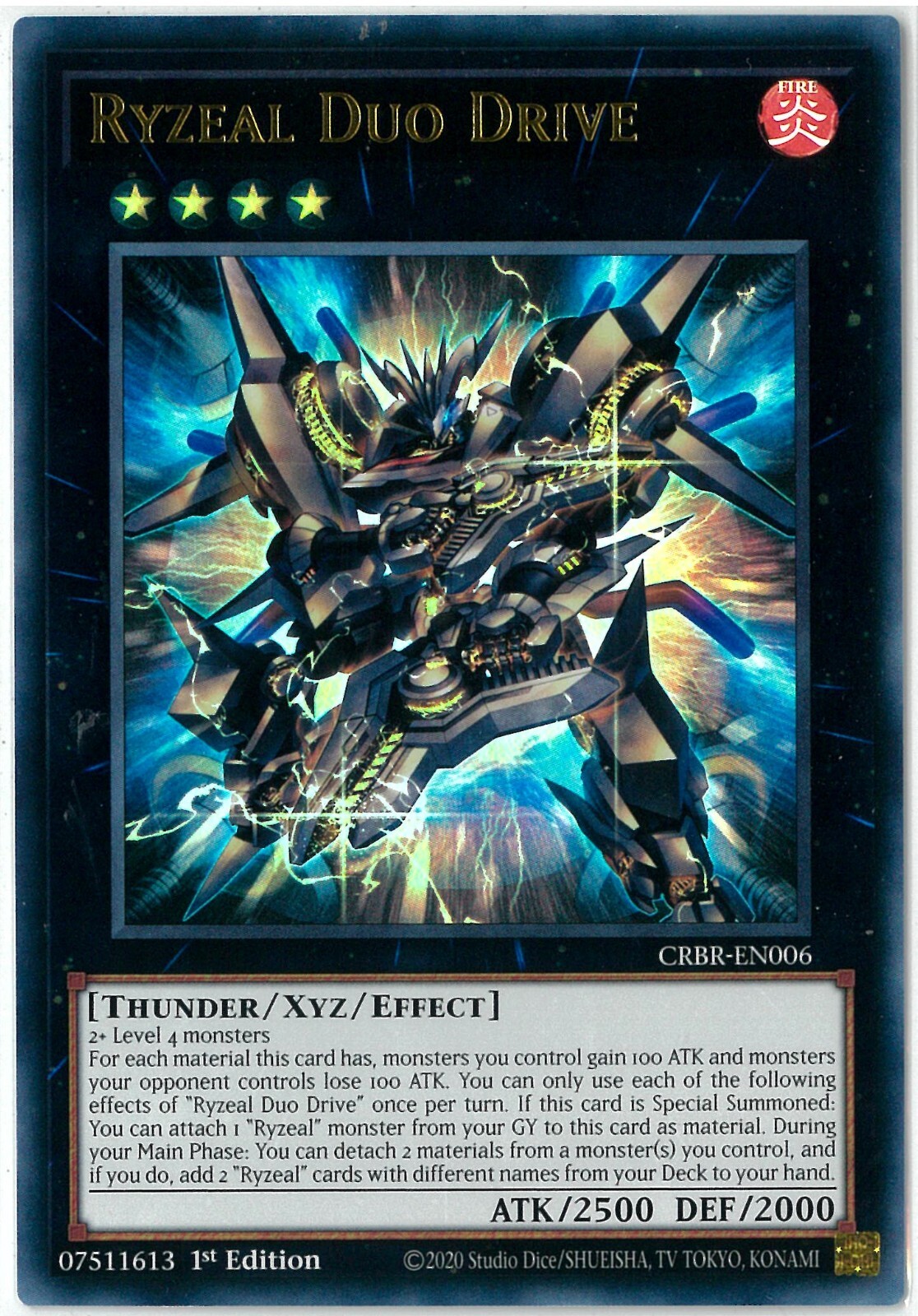 YuGiOh Ryzeal Duo Drive Ultra Rare 1st Edition Crossover
