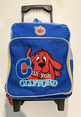 VTG Clifford The Big Red Dog Scholastic Roling Backpack Suitcase Keychain NEW