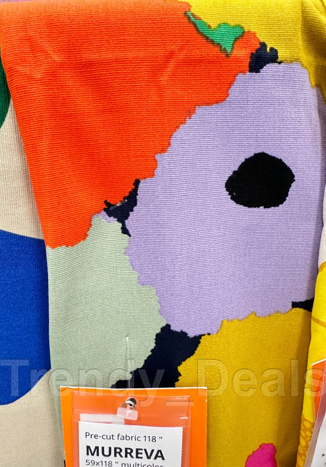 Ikea MURREVA Pre-cut Fabric Floral Multicolor for Cushions, Curtains 59x118"