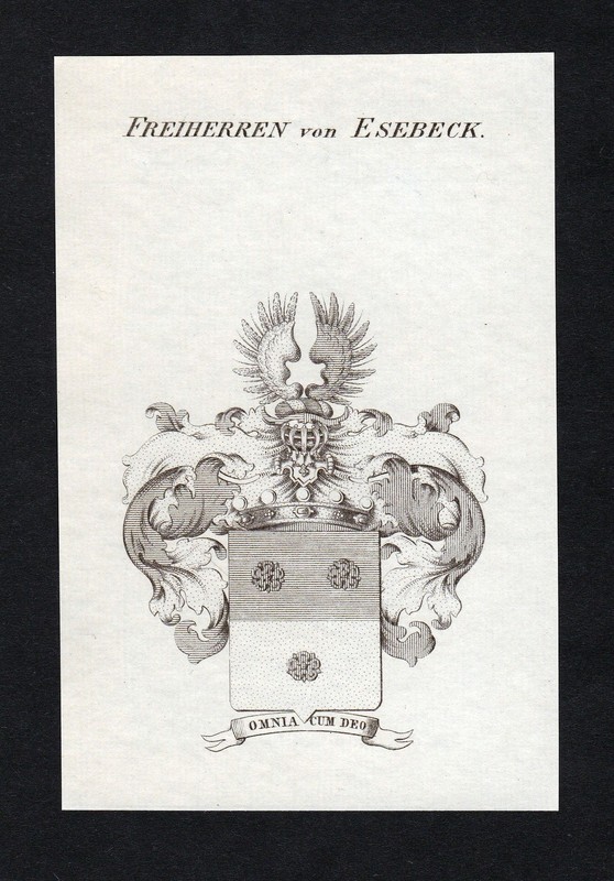 Env. 1820 Esebeck Armoiries Adel Coat Of Arms Heraldry HÃ©Raldique