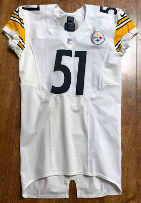 Nike Authentic Pittsburgh Steelers #51 Team Issued White Jersey sz 46 - Herbig