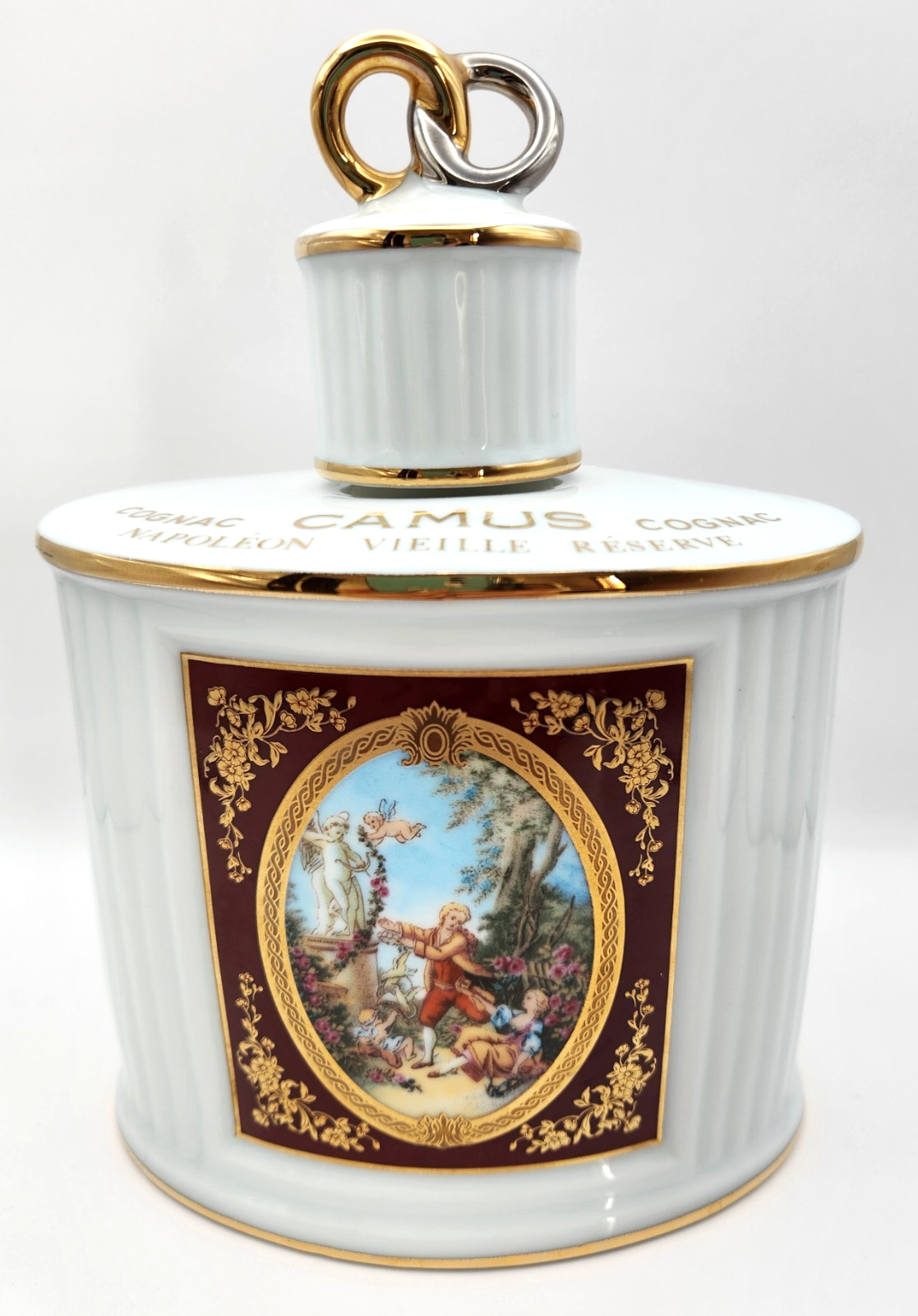 CAMUS Napoleon Cognac 700ml Limoges Porcelain Decanter 22k Gold