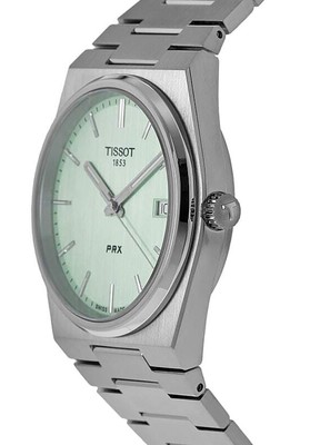 Pre-owned Tissot Prx T-classic Swiss Made Stainless Steel Green Dial 100m Unisex Watch