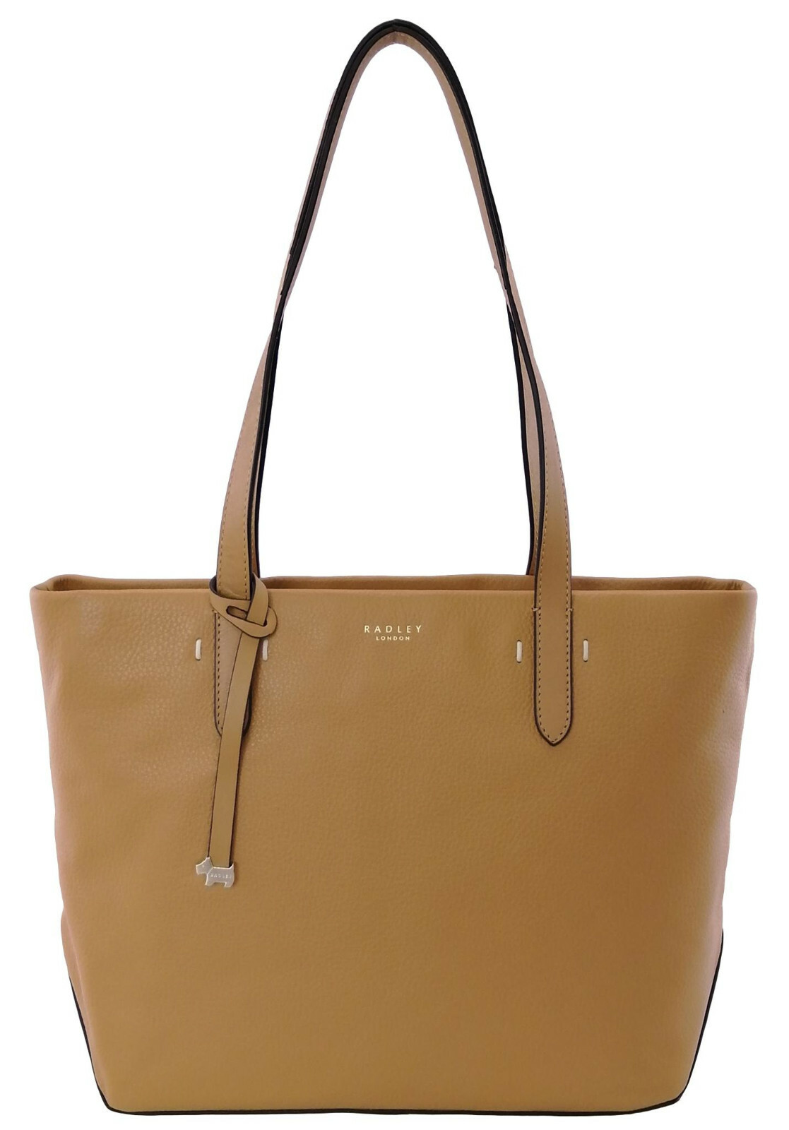 Preowned Radley Tote Bag Tan Brown Leather Medium Upper Grove Ziptop