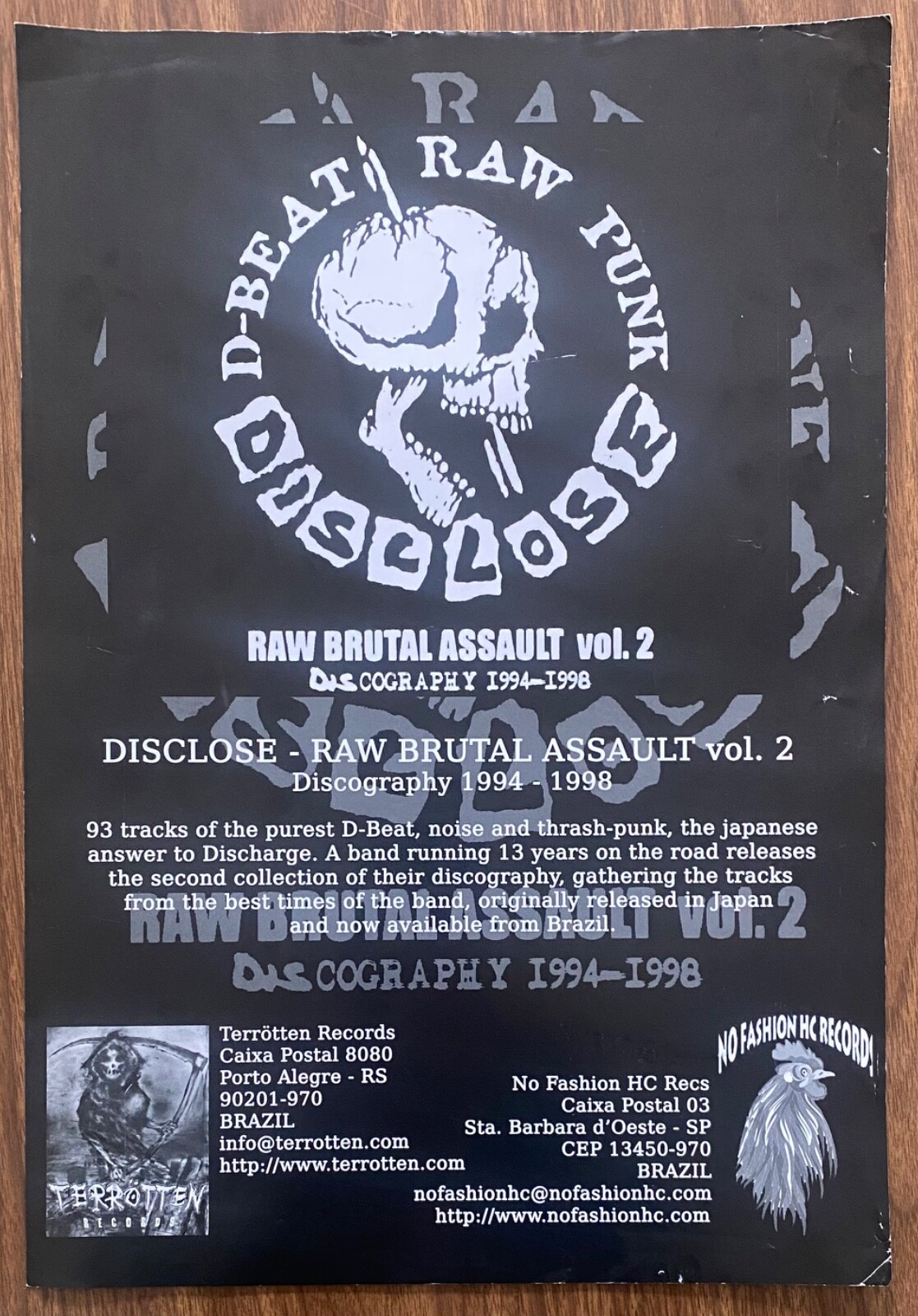 DISCLOSE RAW BRUTAL ASSAULT Vol.2 DISCOGRAHY 1994-1998(2CD