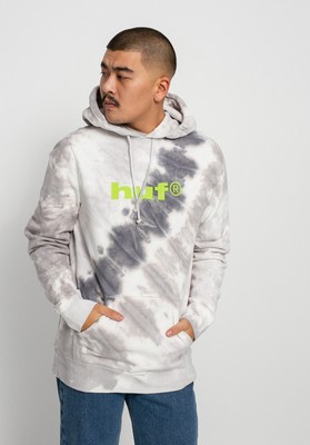 

HUF Lo-Fi Tie-Dye Hoodie Мужская серая повседневная повседневная спортивная толстовка с капюшоном, Серый