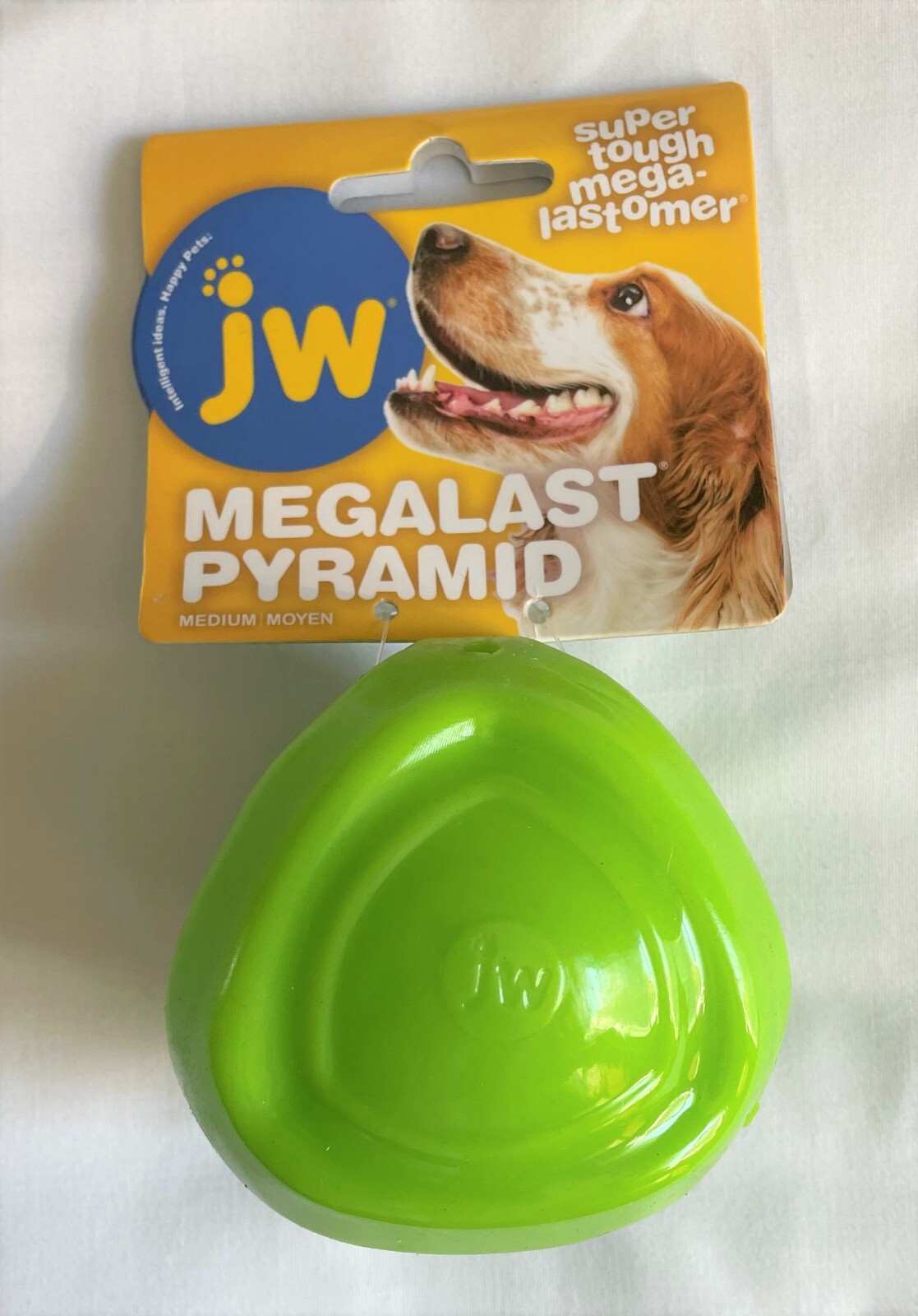 New JW Pet Super Tough Dog Toy Megalast Bright Green 3" Pyra