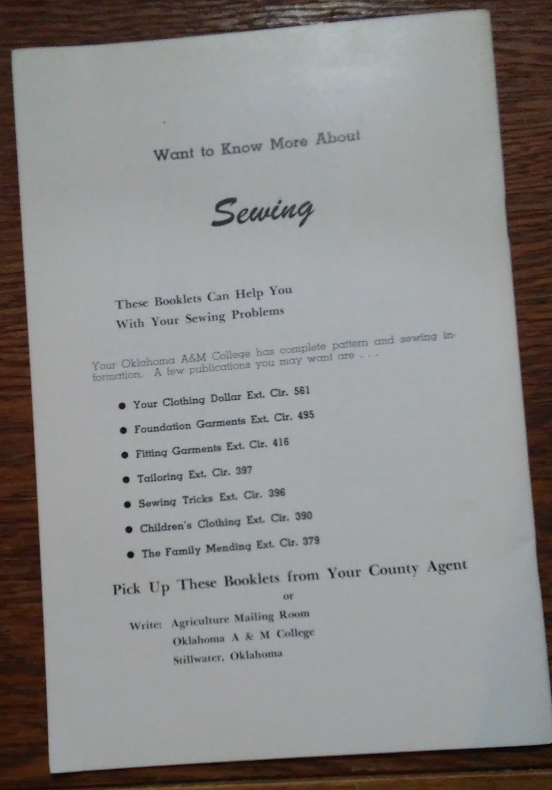 Vintage OSU Extension Circular 327, “Pattern Alteration” (1960s)