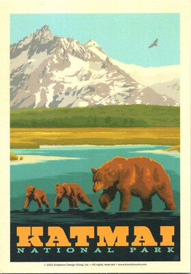 Alaska Katmai National Park bear mountain Anderson Design Group postcard