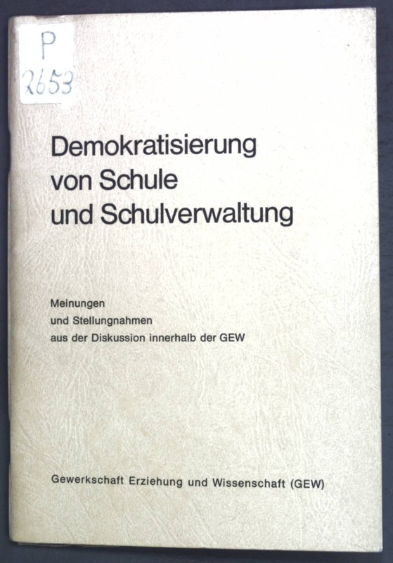 Demokratisierung Von Schule Und Schulverwaltung; Mund Material Und Nachrichten D