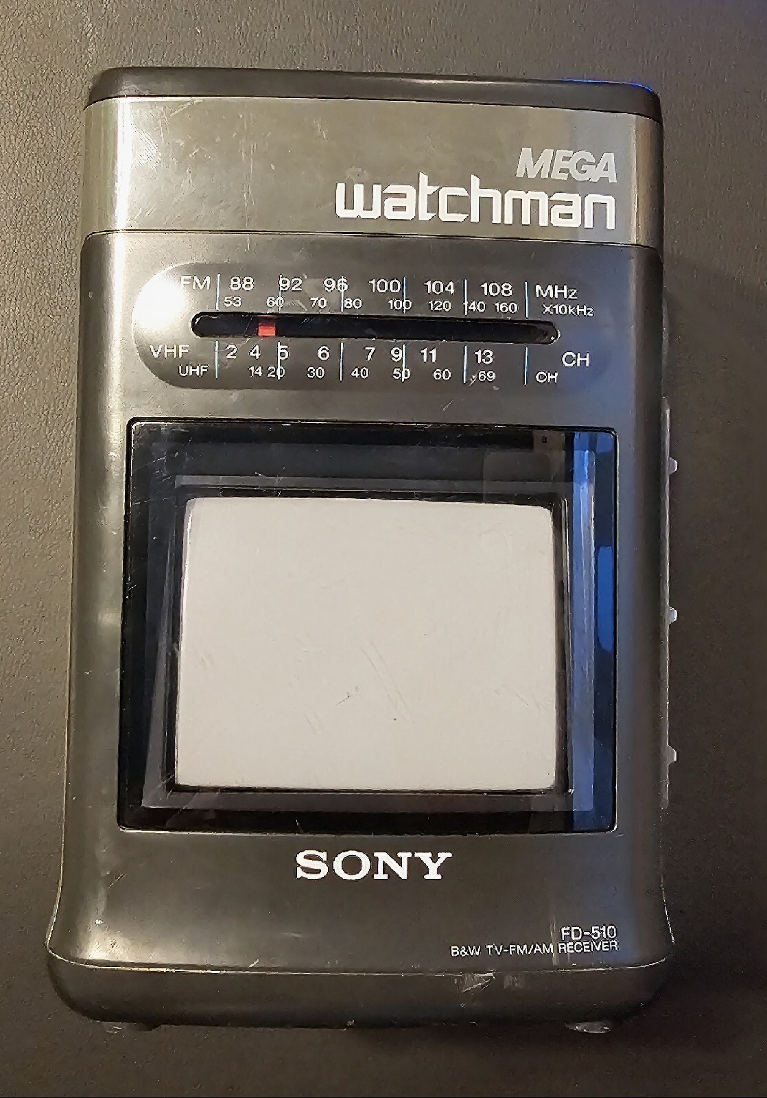 Vintage Sony Mega Watchman FD-510 Black White TV FM/AM Vintage Sony Mega Watchman FD-510 Black White TV FM/AM