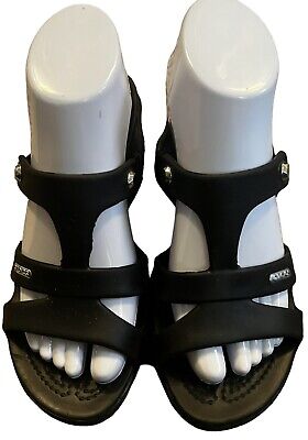 Crocs Womens Cyprus V Heel Platform Sandal Black Non Slip Sole 201301, Size 8