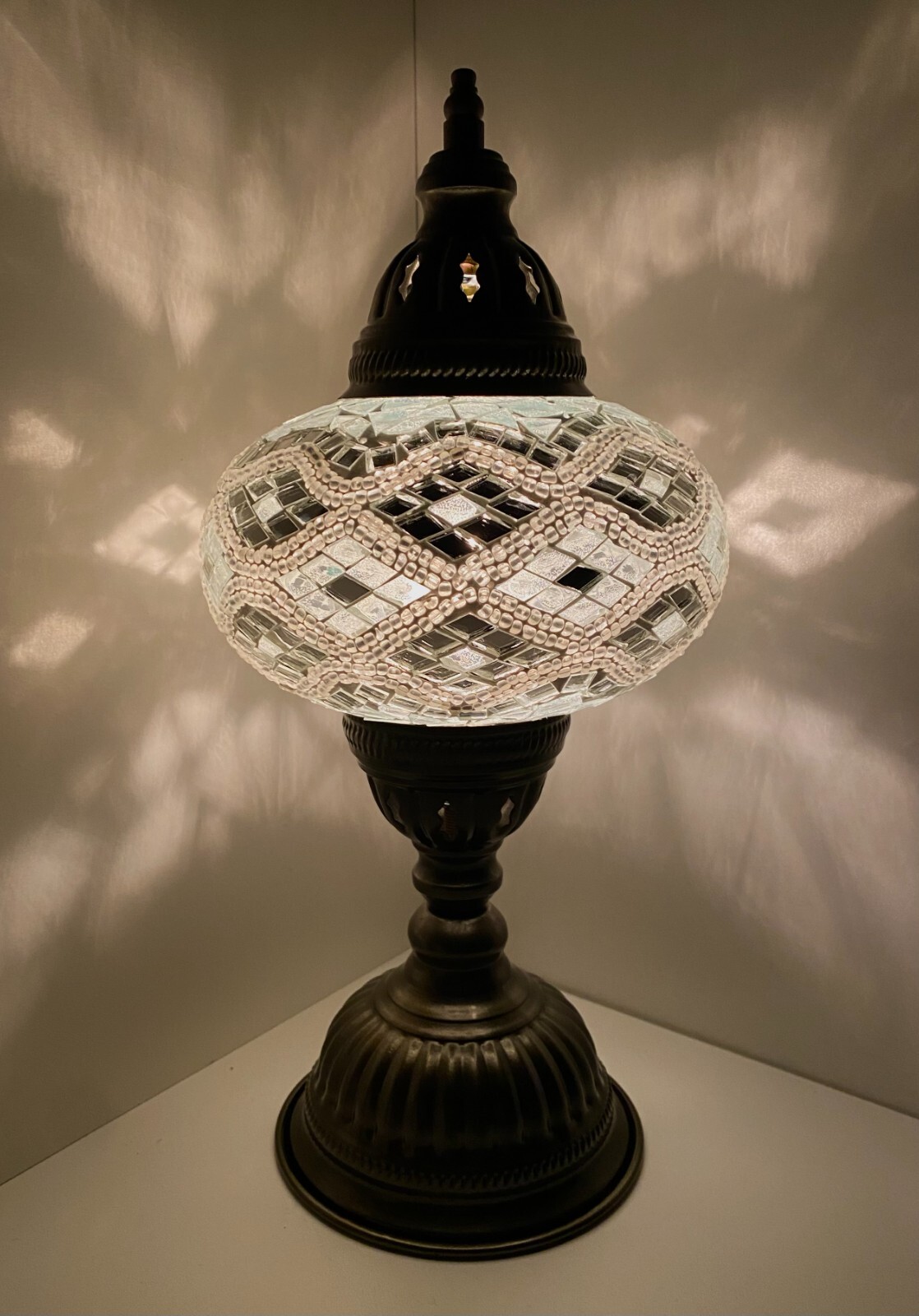 Samarkand-Lights Mosaik-Stehlampe – Orientalische Tischlampe, Höhe 42 Cm, Für E14 Birnen | Handgefertigt, CE-geprüft