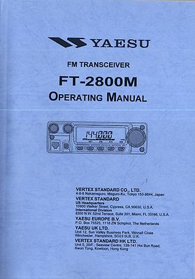 NEW Yaesu FT-2800M Operating Manual Book in English. Buy it now for 5.0