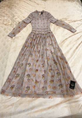 Needle and Thread s Think of Me Sequinned Shirred Floral Gown - Size 6