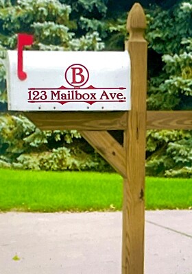 2X Mailbox Address Monogram Lettering Decal Sticker Custom Vinyl Various Colors