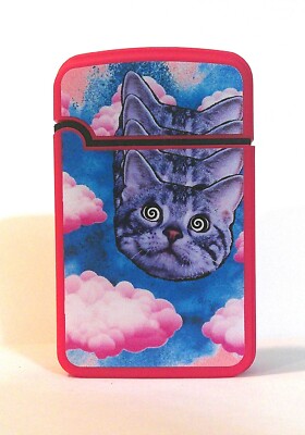 NEW ZENGAZ JET LIGHTER WITH CAT IN THE CLOUDS LOGO-FUELED AND READY TO GO