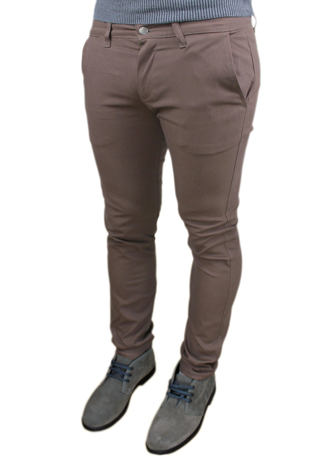 PANTALONE UOMO SARTORIALE BATTISTINI JEANS GRIGIO CASUAL ESTIVO NUOVO da 42 a 56