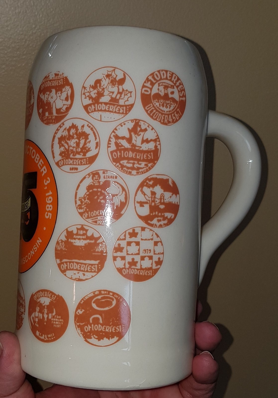 Genuine Original 1985 Octoberfest Mug Beer Stein Mint Condition LACROSSE WISCONS