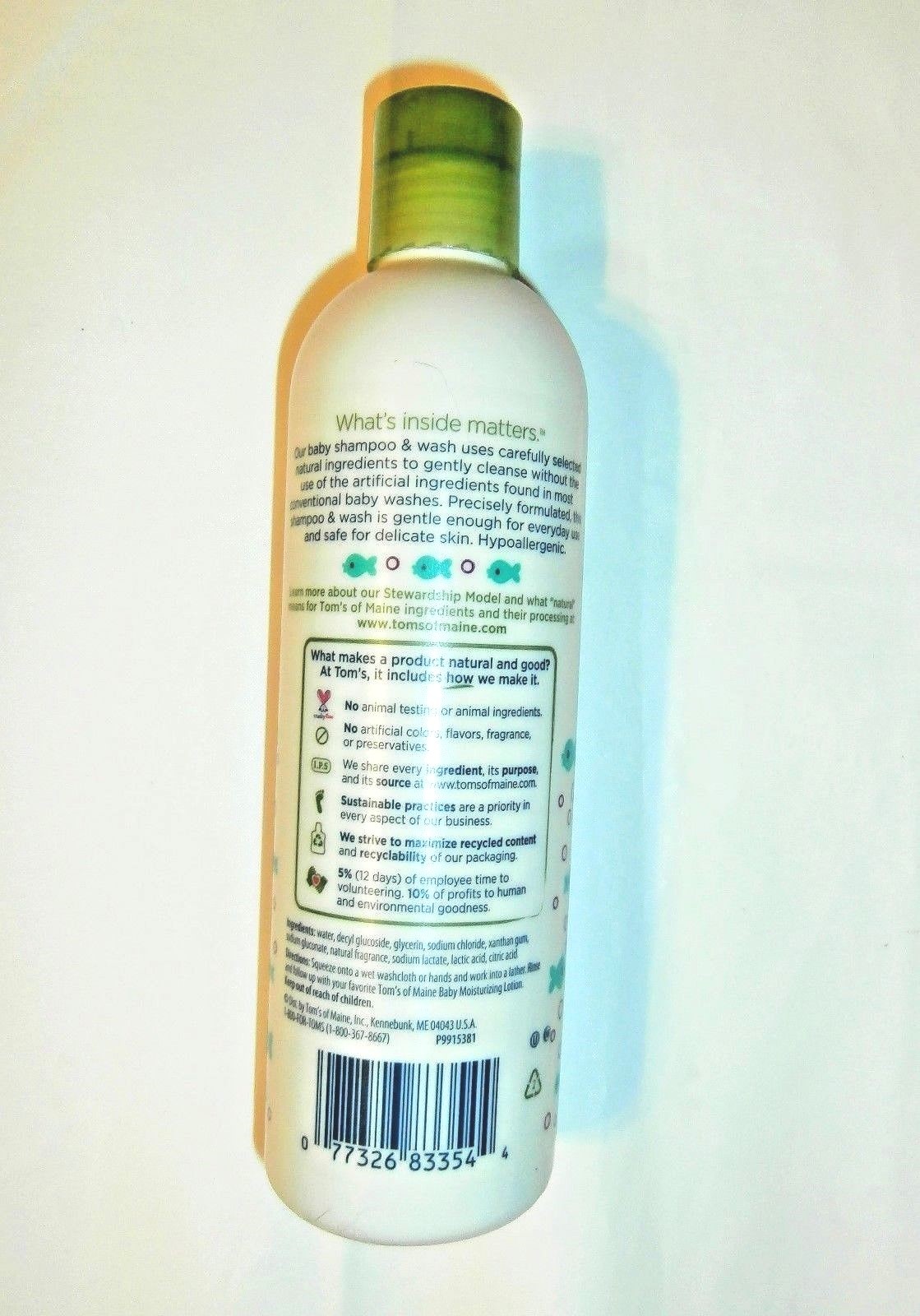 Tom's of Maine Shampoo & Wash Lightly Scented  Natural 10oz Tear Fear