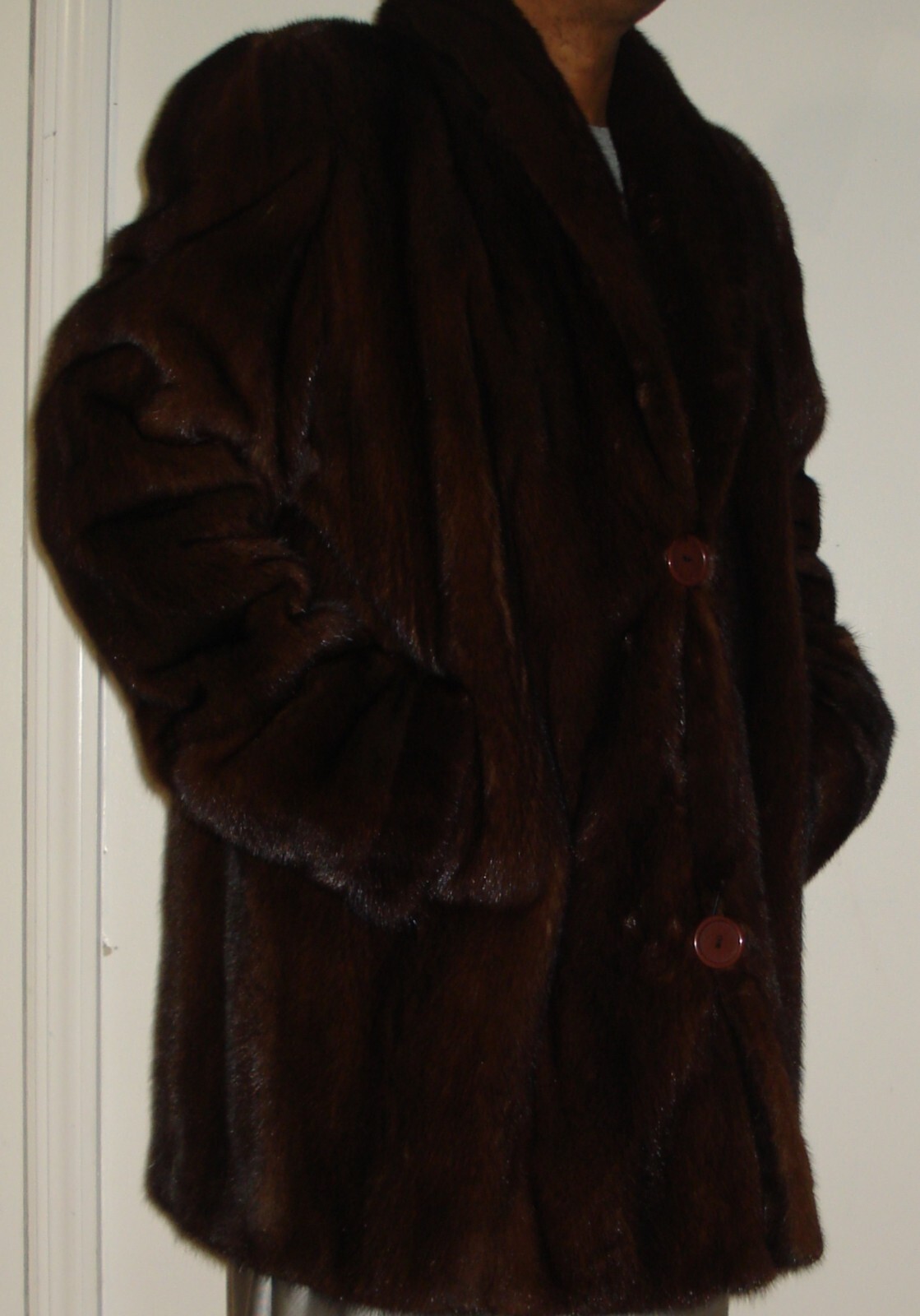 ジャケット・アウター American legend MINK coat Free size Men's American Legend Mahogany Mink Fur Jacket / Coat Size